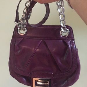 B.Makowsky leather shoulder bag - Color purple